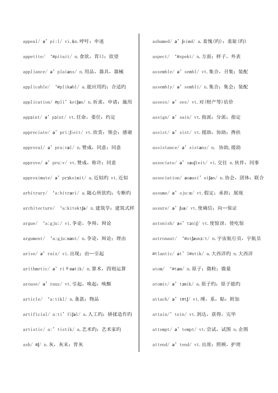 2023年新版英语四级词汇表带音标.doc_第3页