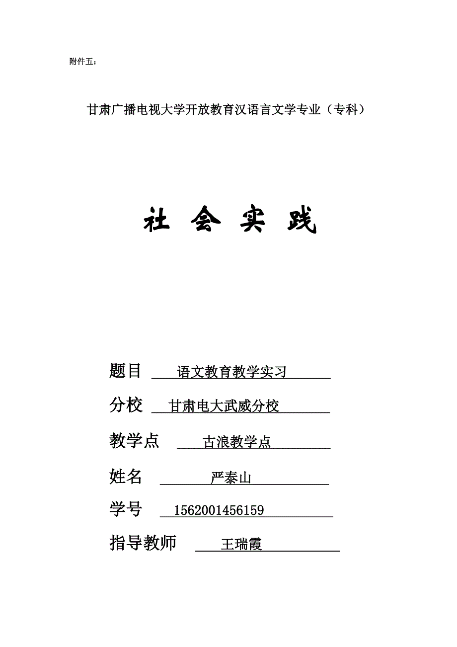 汉语言文学实习报告-语文教育教学实习.doc_第1页