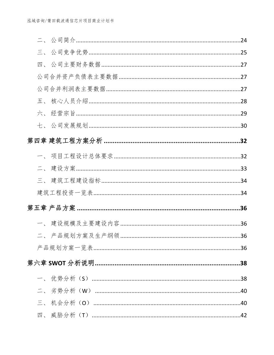 莆田载波通信芯片项目商业计划书（模板范文）_第2页