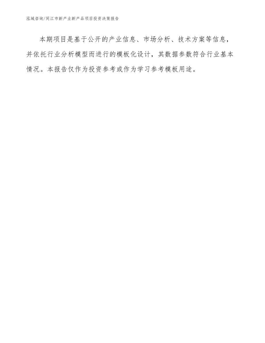 同江市新产业新产品项目投资决策报告【模板范文】_第5页