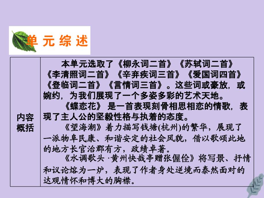 2019-2020学年高中语文 第三单元 漫步宋词 13 柳永词二首课件 粤教版选修《唐诗宋词元散曲选读》_第2页