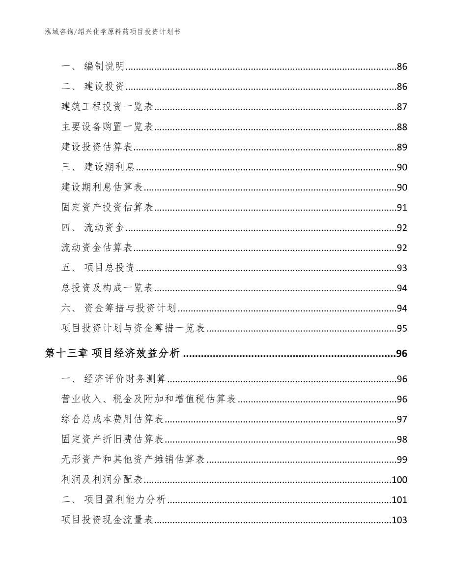 绍兴化学原料药项目投资计划书【范文】_第5页