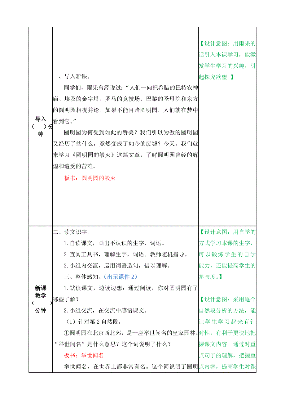 统编版五年级语文上：圆明园的毁灭-教案_第2页