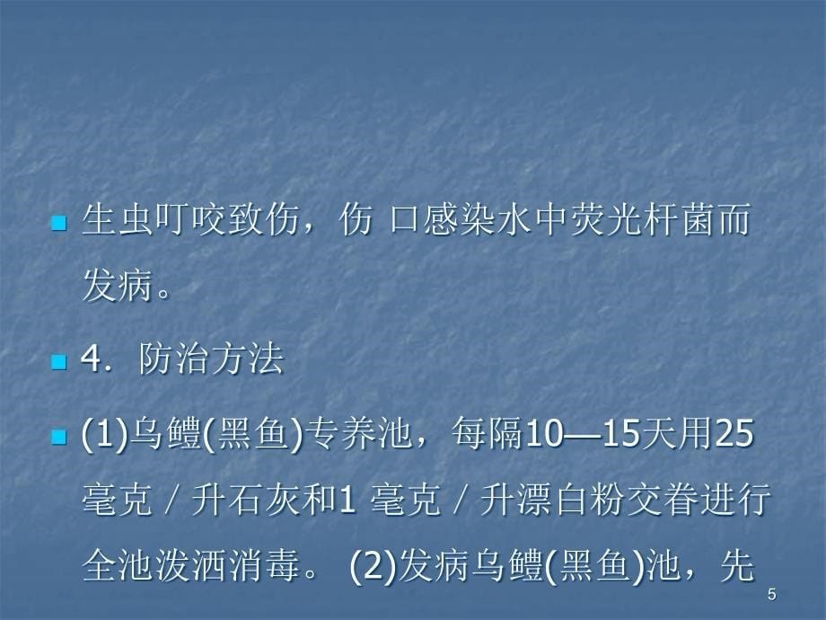 黑鱼烂皮病和出血性败血症的防治经验精选幻灯片_第5页