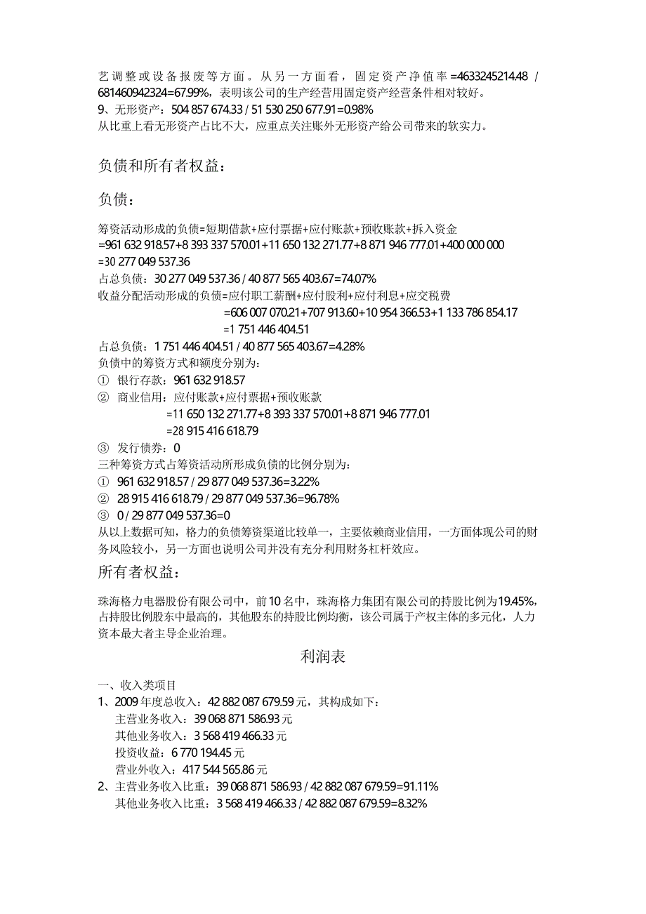 2020年整合格力电器度财务报表分析参考答案名师精品资料_第2页