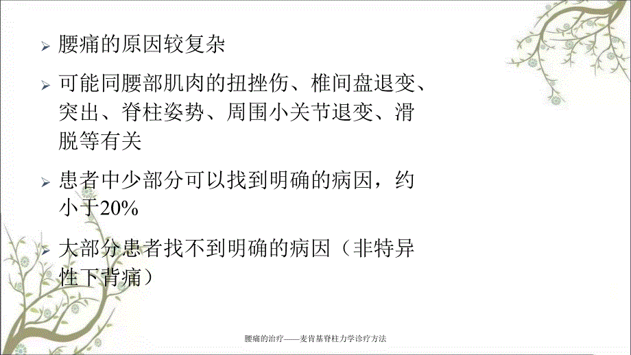 腰痛的治疗麦肯基脊柱力学诊疗方法课件_第4页