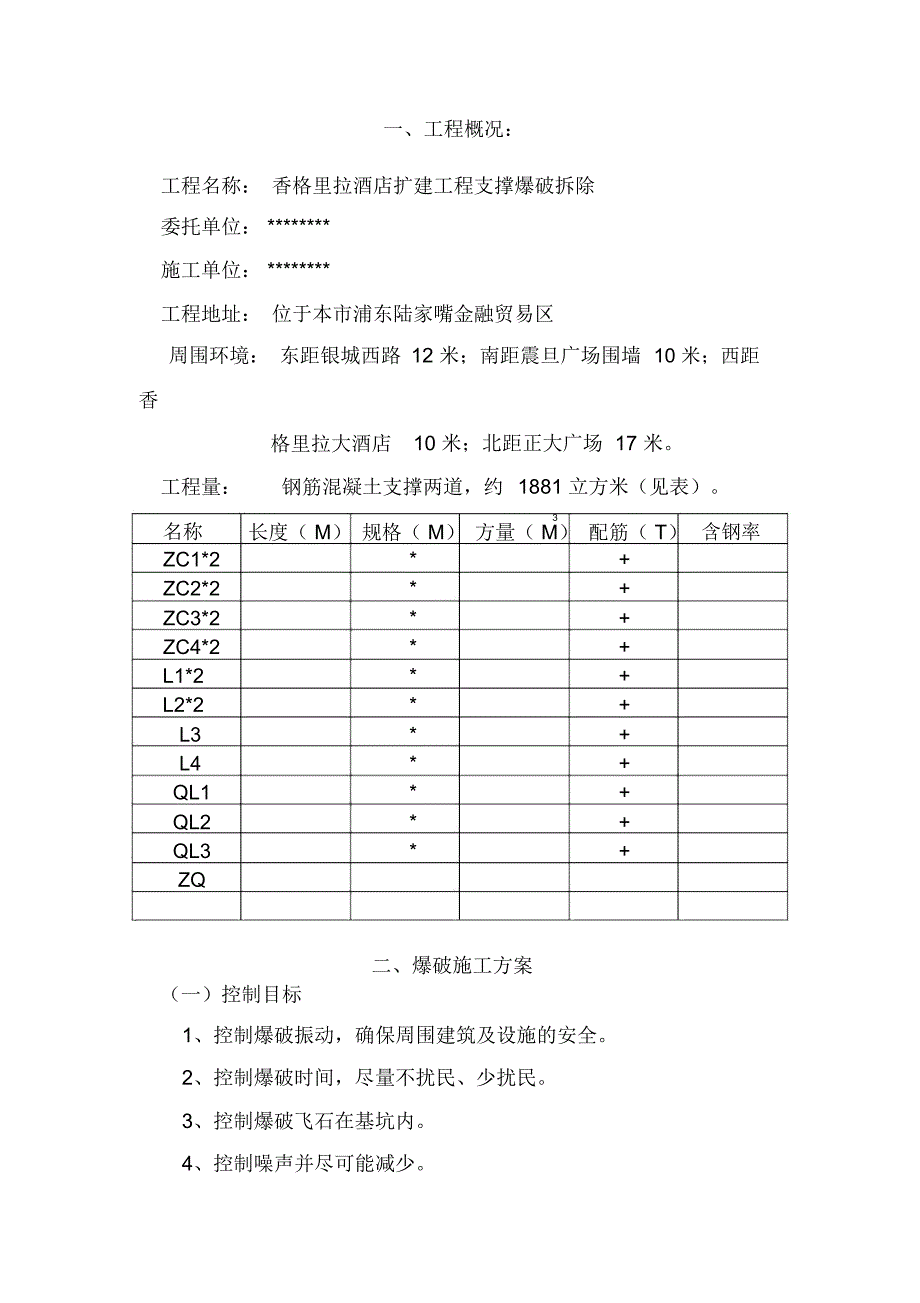 香格里拉酒店扩建工程支撑爆破拆除施工组织设计_第1页