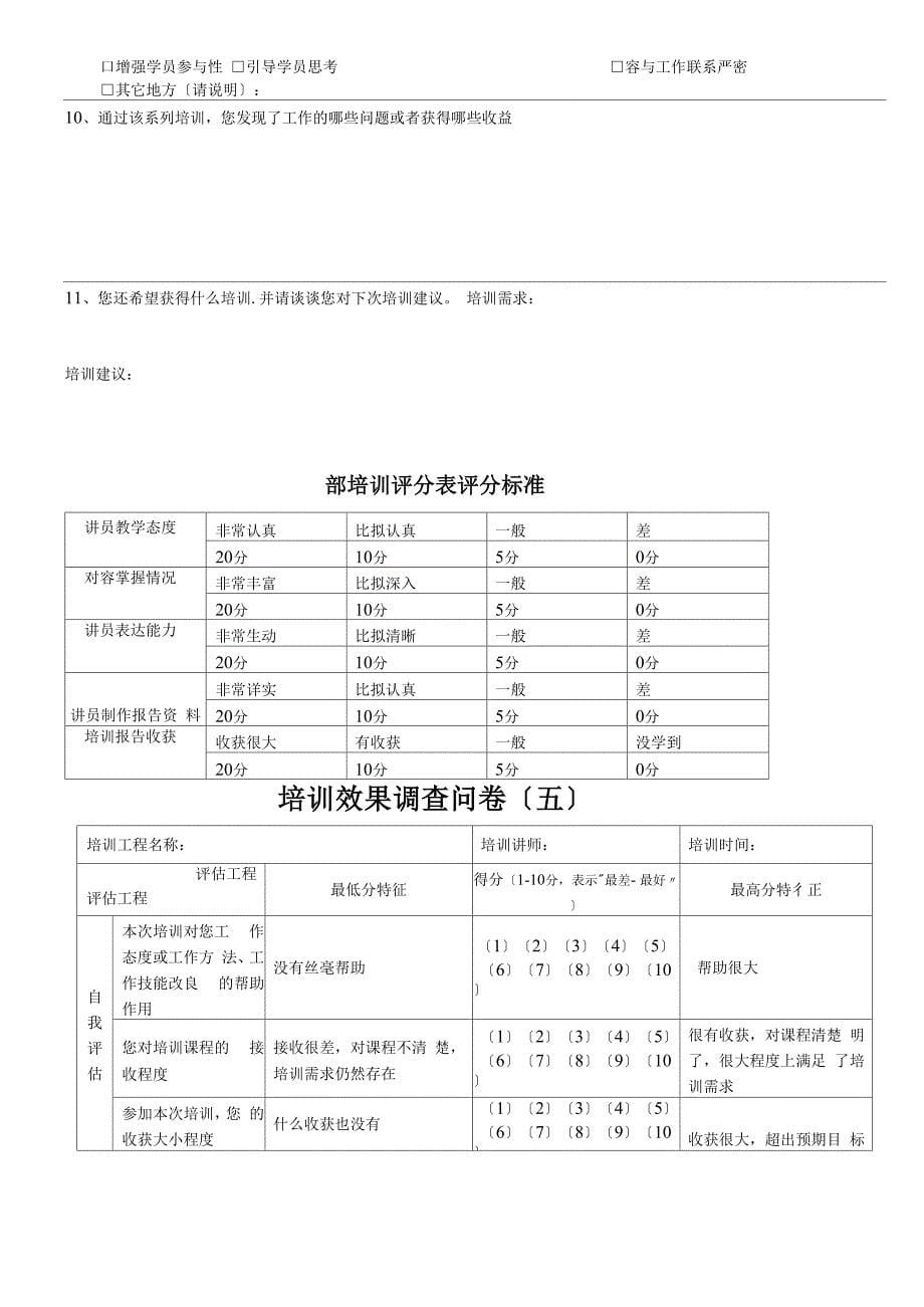 培训效果调查问卷模板_第5页