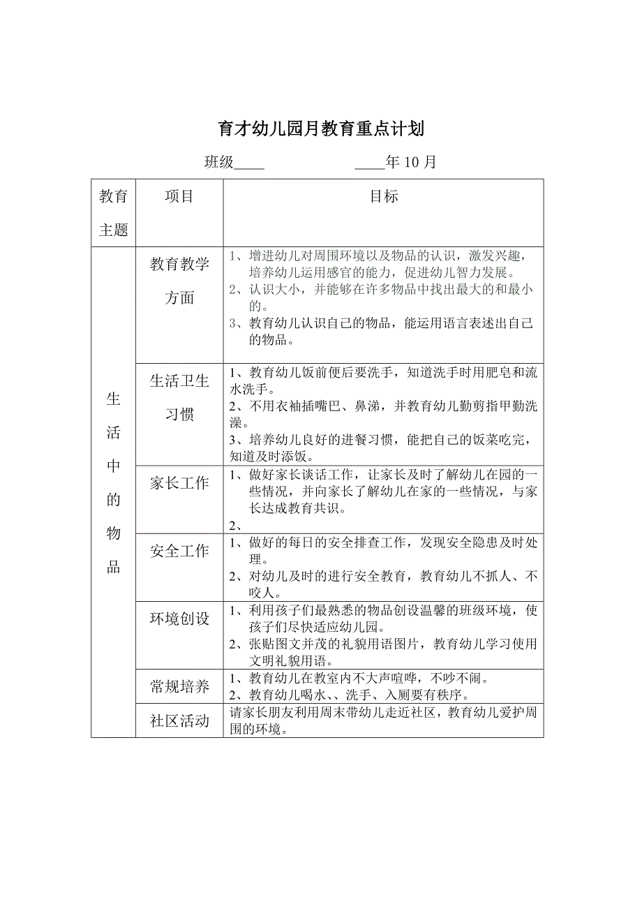 小班月计划重点.doc_第1页