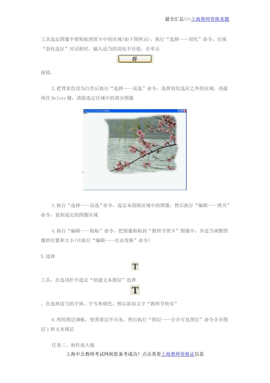 上海教师招聘考试：《运用放大镜效果制作贺卡》教学设计_第3页