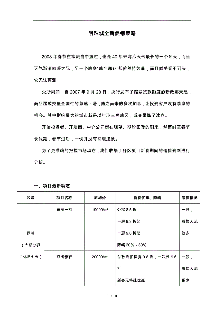 东方明珠城全新促销策略管理知识分析报告_第1页