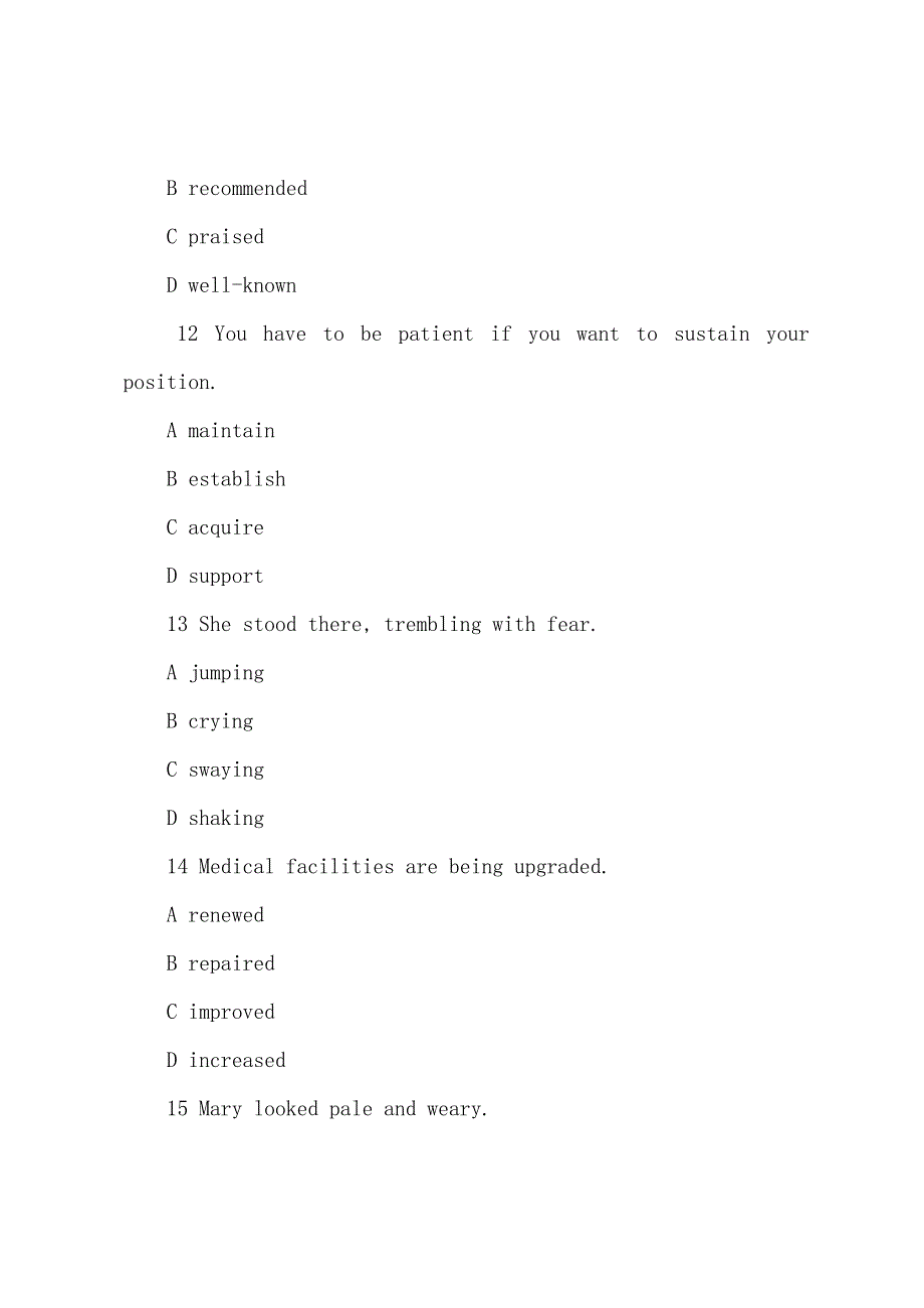 2022年职称英语词汇选项综合类练习题(5).docx_第4页