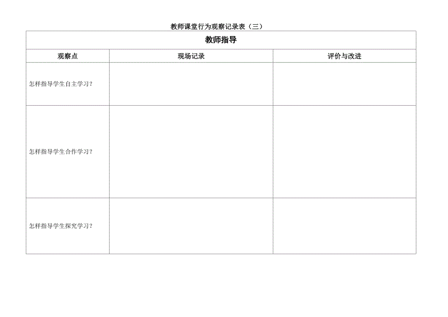 课堂观察量表(教师行为)_第3页