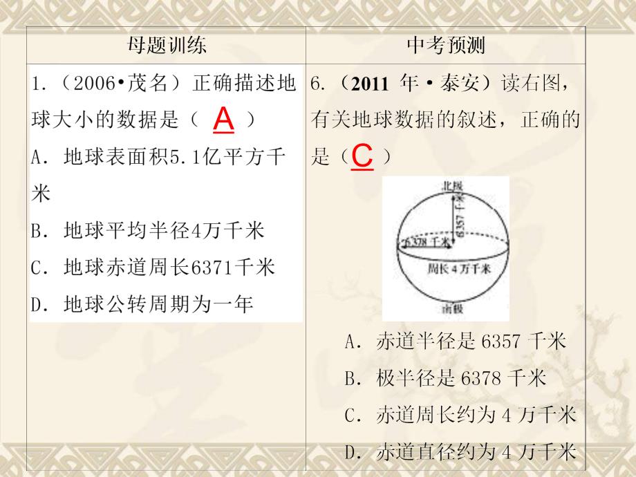 中考地理复习课件专题1地球和地图61页_第4页