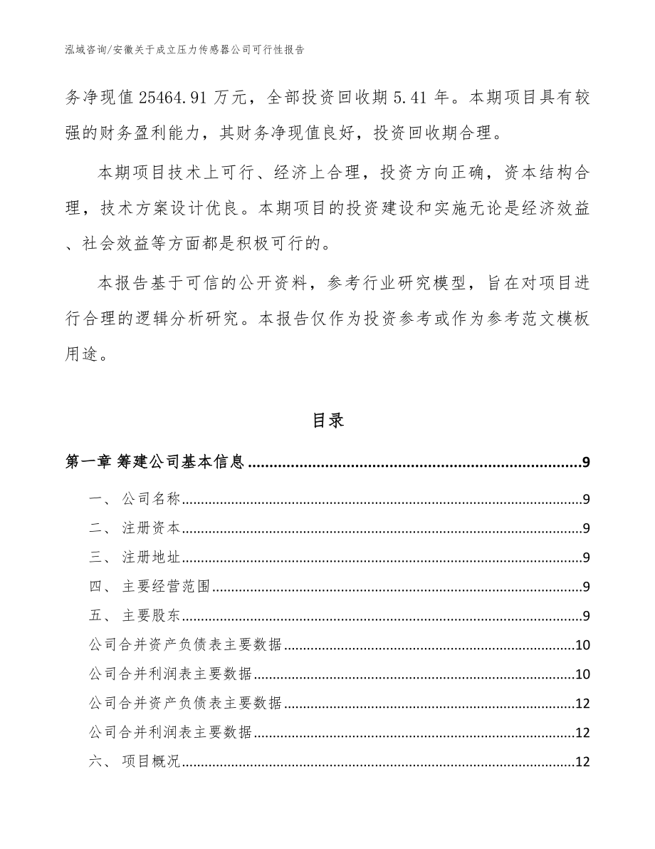 安徽关于成立压力传感器公司可行性报告参考模板_第3页