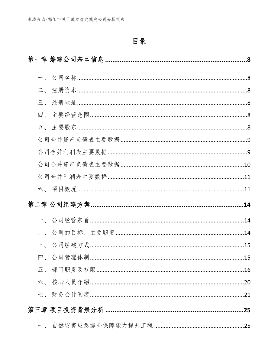 祁阳市关于成立防灾减灾公司分析报告_第2页