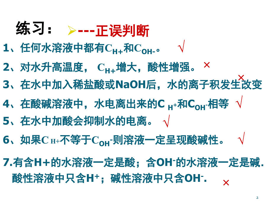 溶液中pH值计算课堂PPT_第2页