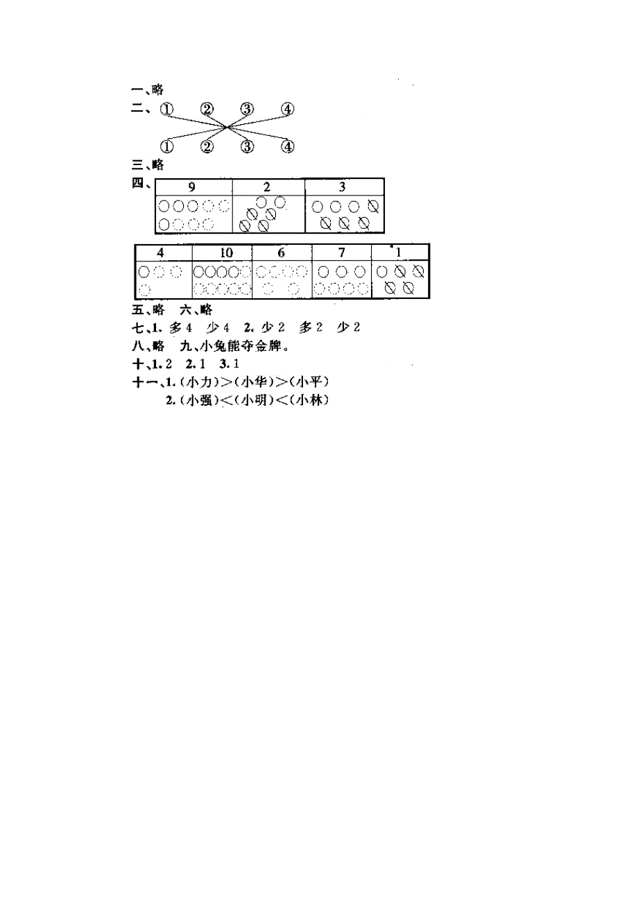 小学一年级数学上册第二单元测试卷.doc_第4页