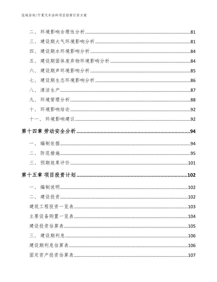 宁夏汽车涂料项目招商引资方案_第5页