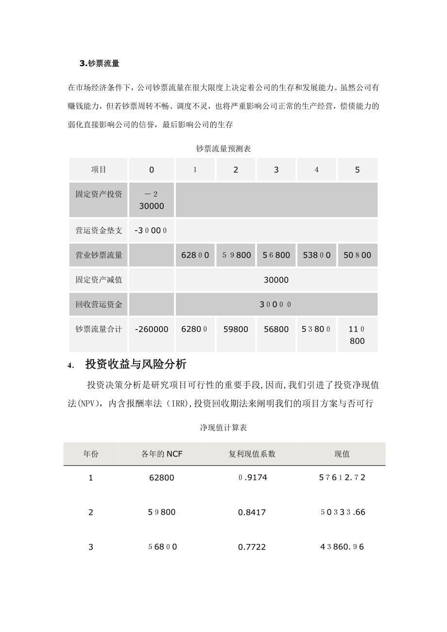 大学生创业大赛财务预测分析_第5页