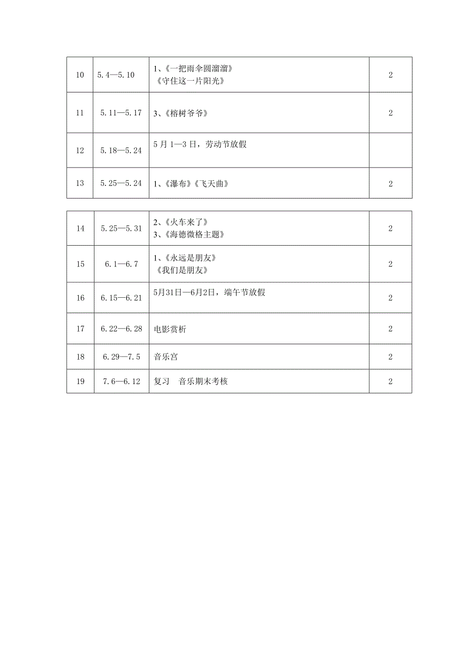 六年级下学期音乐教学计划 .doc_第3页