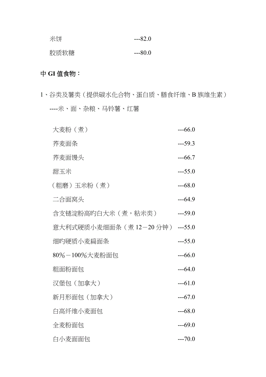 六大类食物GI值高中低分类_第4页