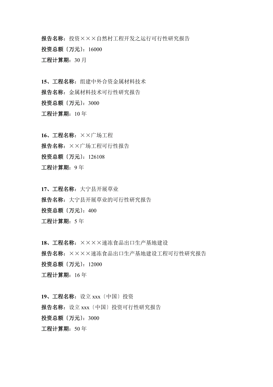 投资项目报告编写练习项目_第4页