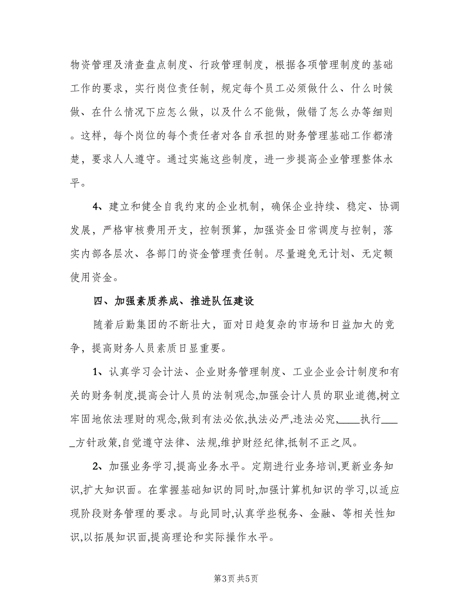 企业年度财务工作计划（二篇）_第3页