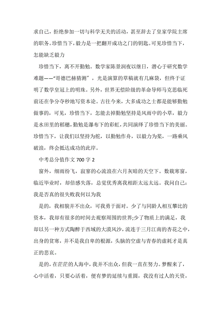 (中考)中考满分作文700字_第2页