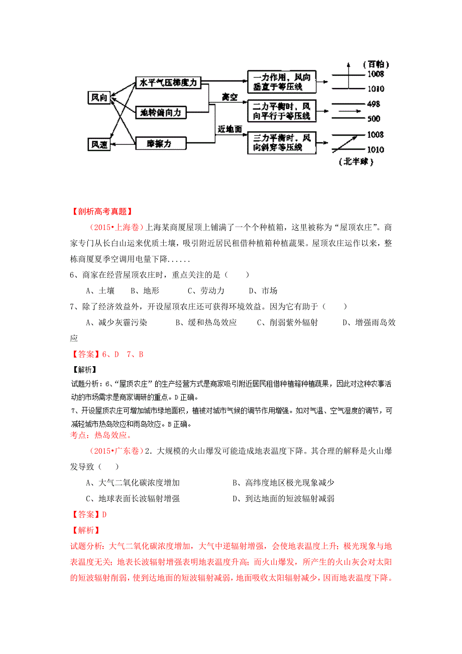 最新高考地理艺体生百日专题突围04冷热不均引起大气运动含解析_第3页