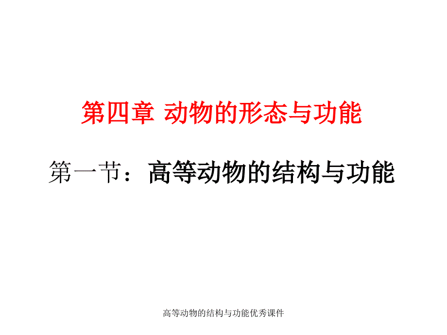 高等动物的结构与功能优秀课件_第1页