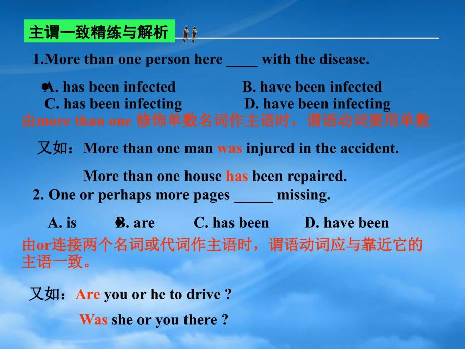 高三英语复习 主谓一致精练与解析 新课标 人教_第1页