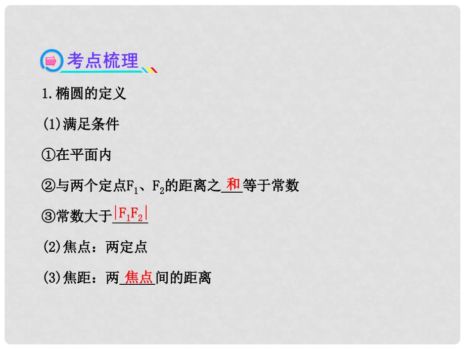 广东省高考数学 8.5椭配套课件 理 新人教A版_第4页