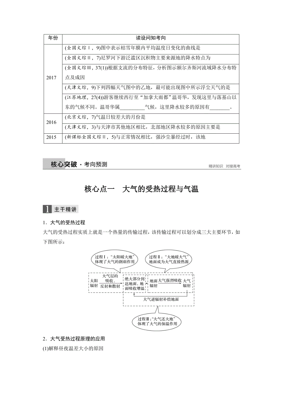 【精选】高考地理二轮知识专题复习文档：专题三大气的运动规律 Word版含答案_第2页