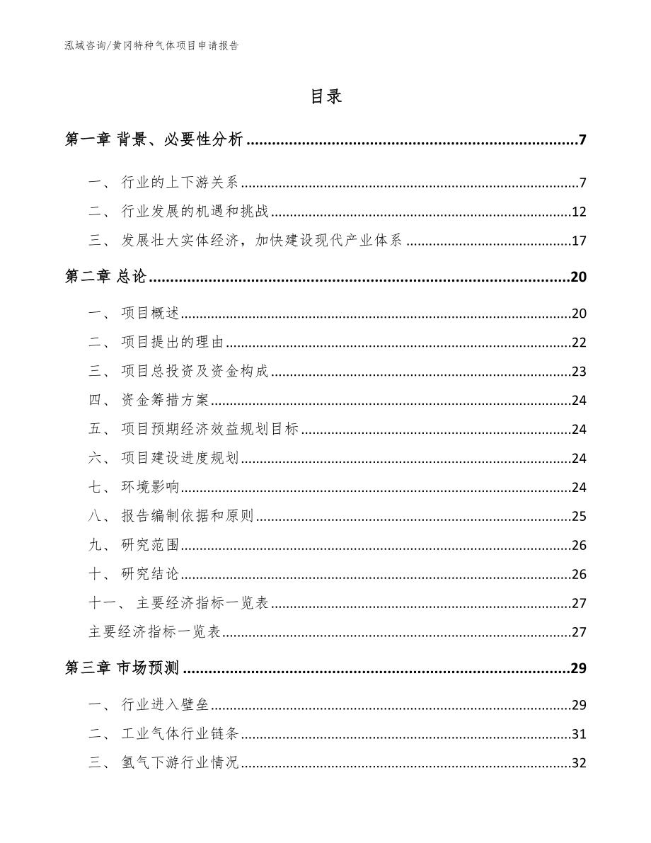 黄冈特种气体项目申请报告_第1页