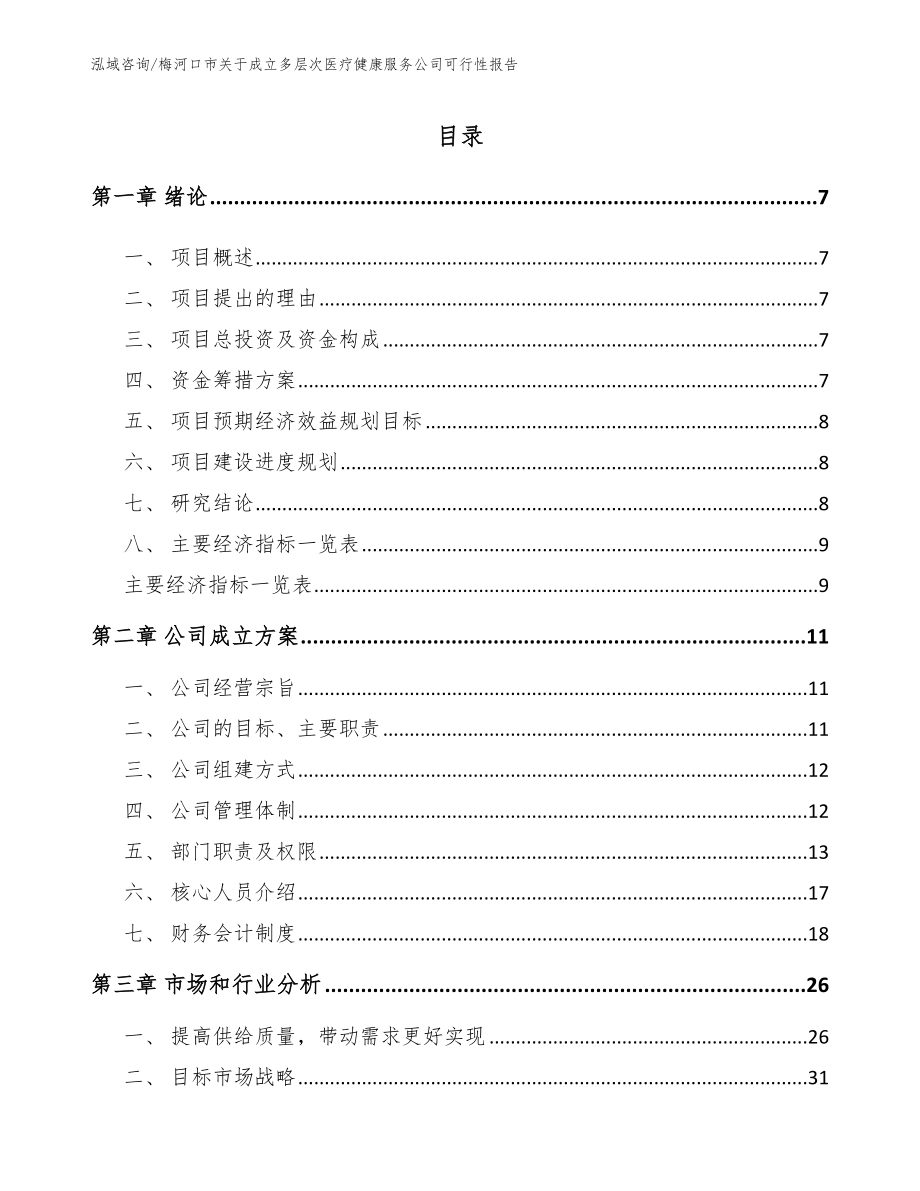 梅河口市关于成立多层次医疗健康服务公司可行性报告（模板）_第2页