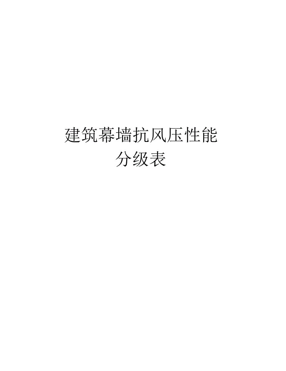 建筑幕墙抗风压性能分级表教学文稿_第1页