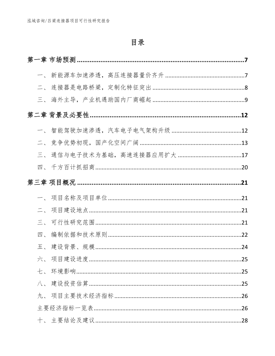 吕梁连接器项目可行性研究报告（参考模板）_第1页