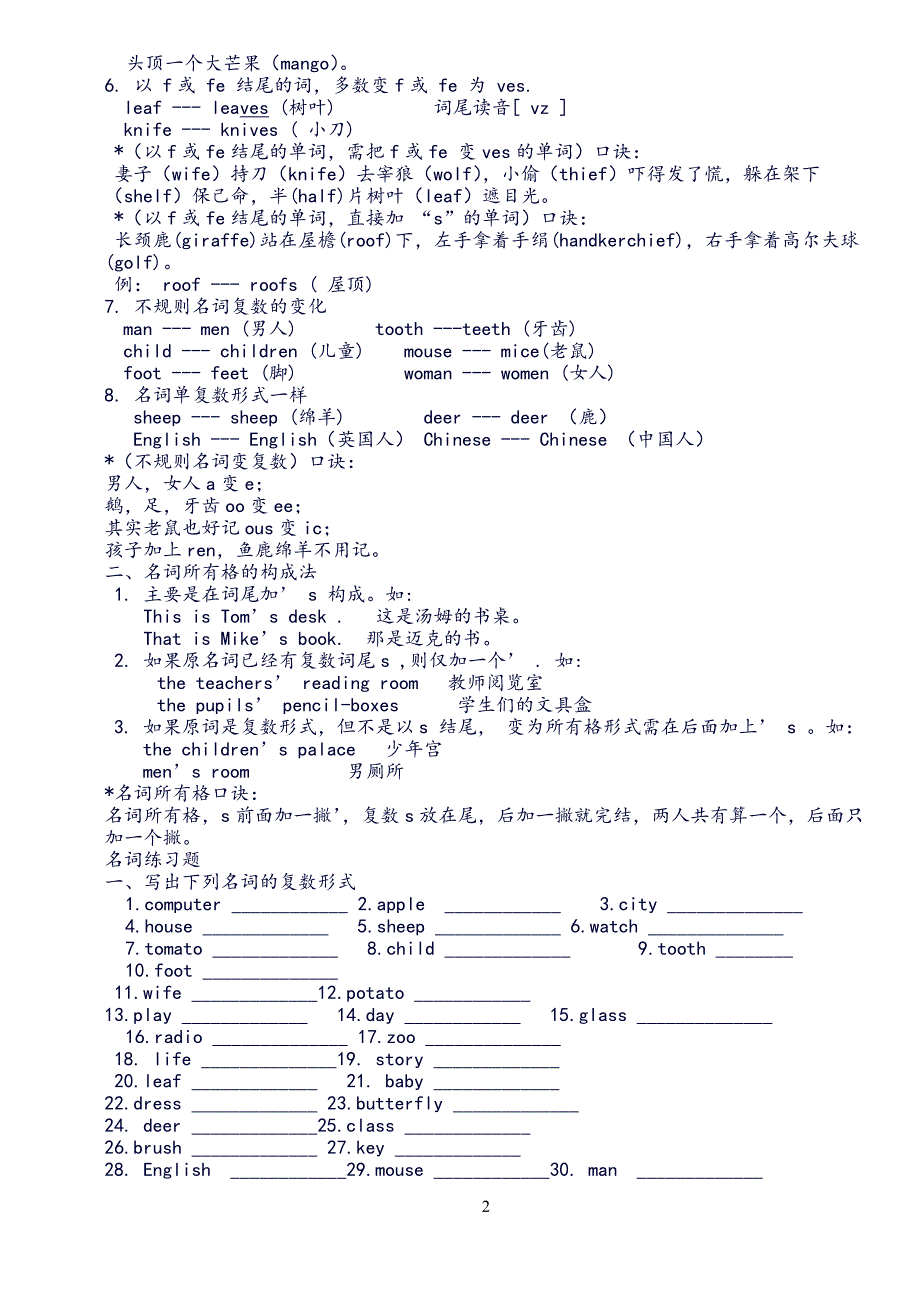 小学四年级英语语法1.doc_第2页