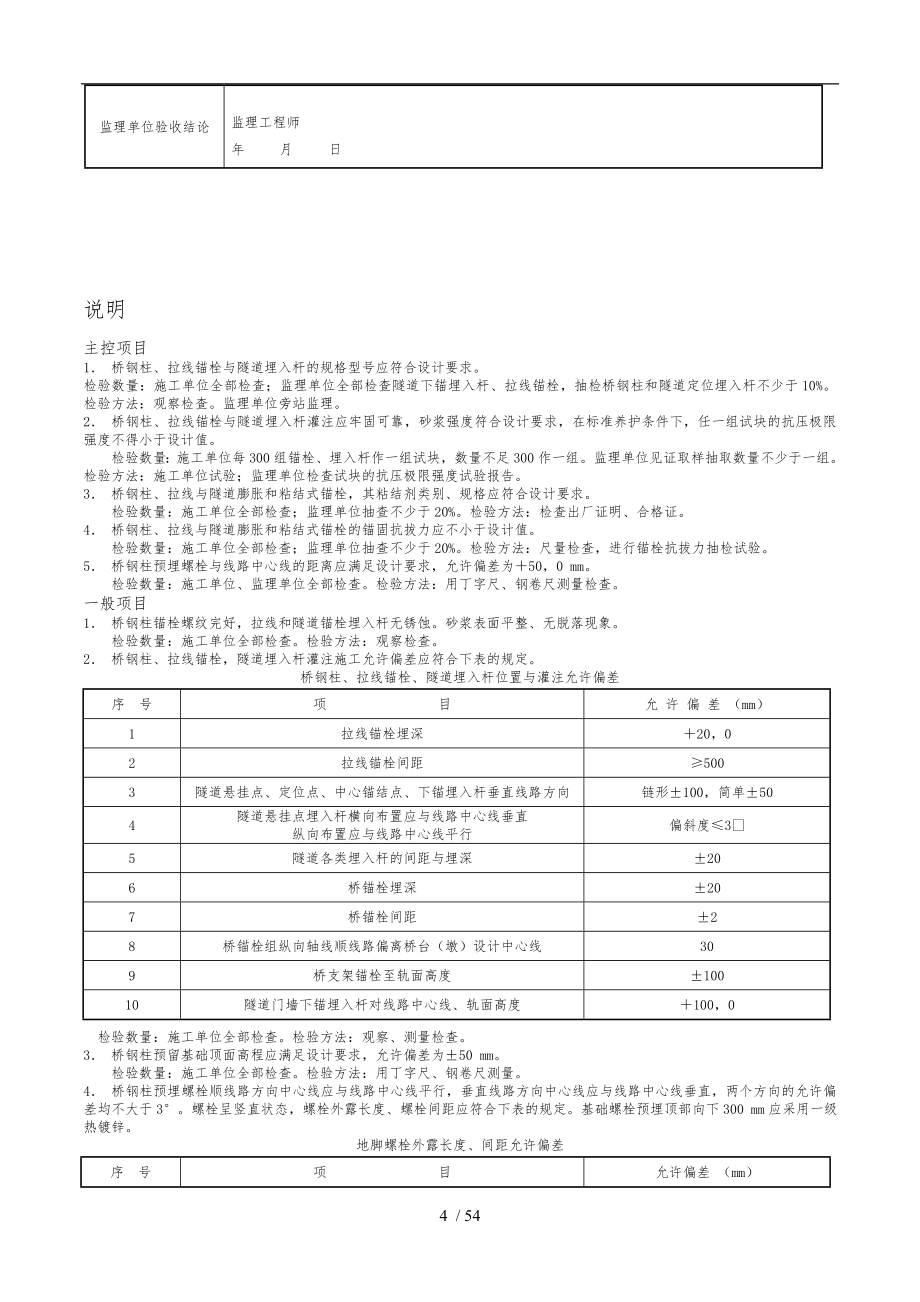 接触网检验批质量验收表格模板_第4页