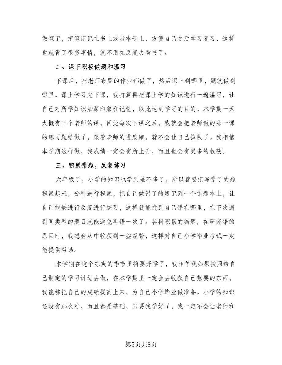 小学六年级新学期学习计划标准范本（五篇）.doc_第5页