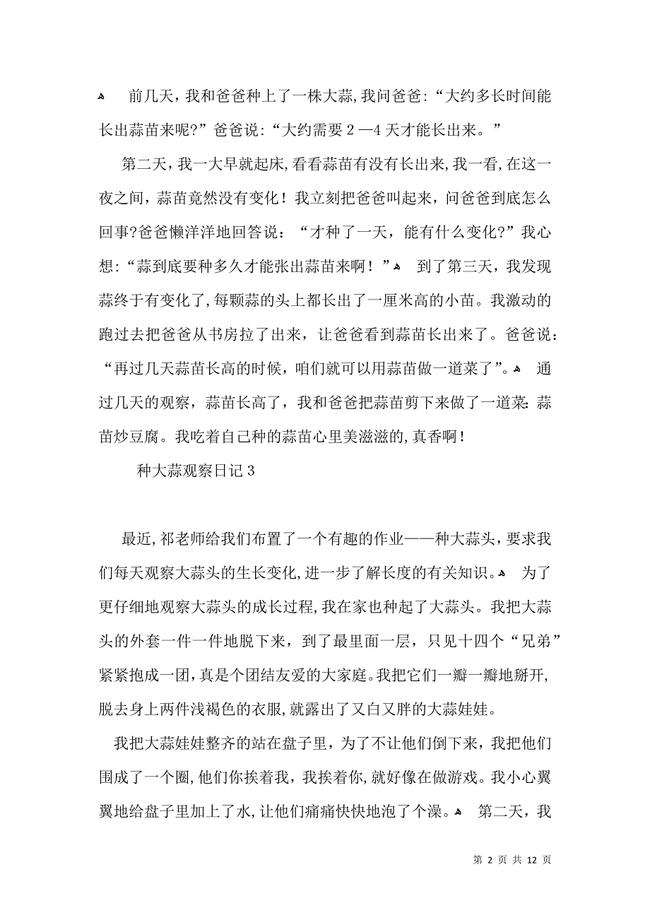 种大蒜观察日记_第2页