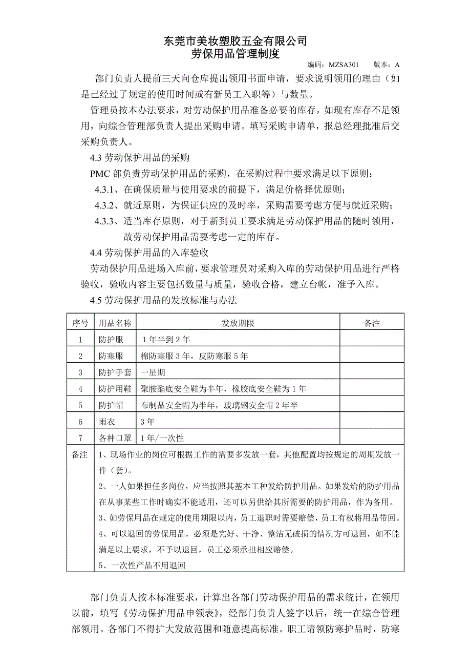 劳保用品管理办法制度.doc_第2页