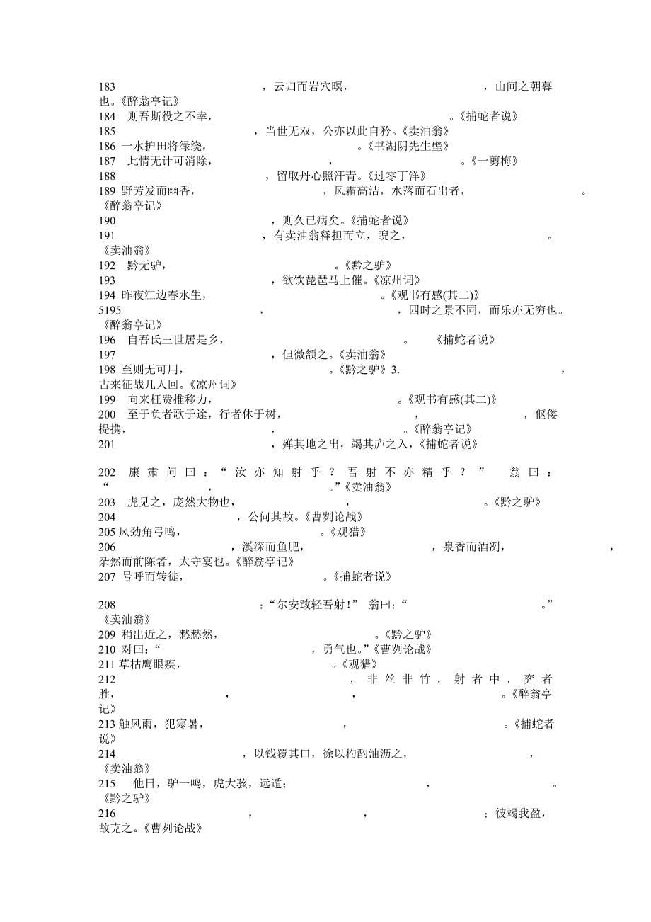 中考文言文默写训练题目_第5页