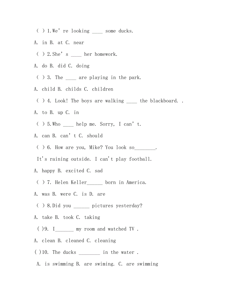 六年级英语下册期末测试题附答案浙教版_第2页