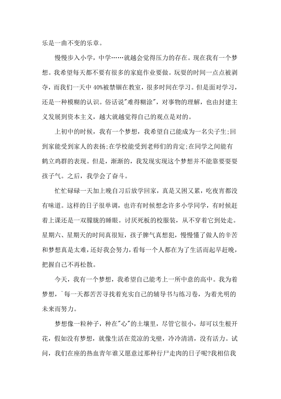 中学生关于梦想的演讲稿600字_第4页