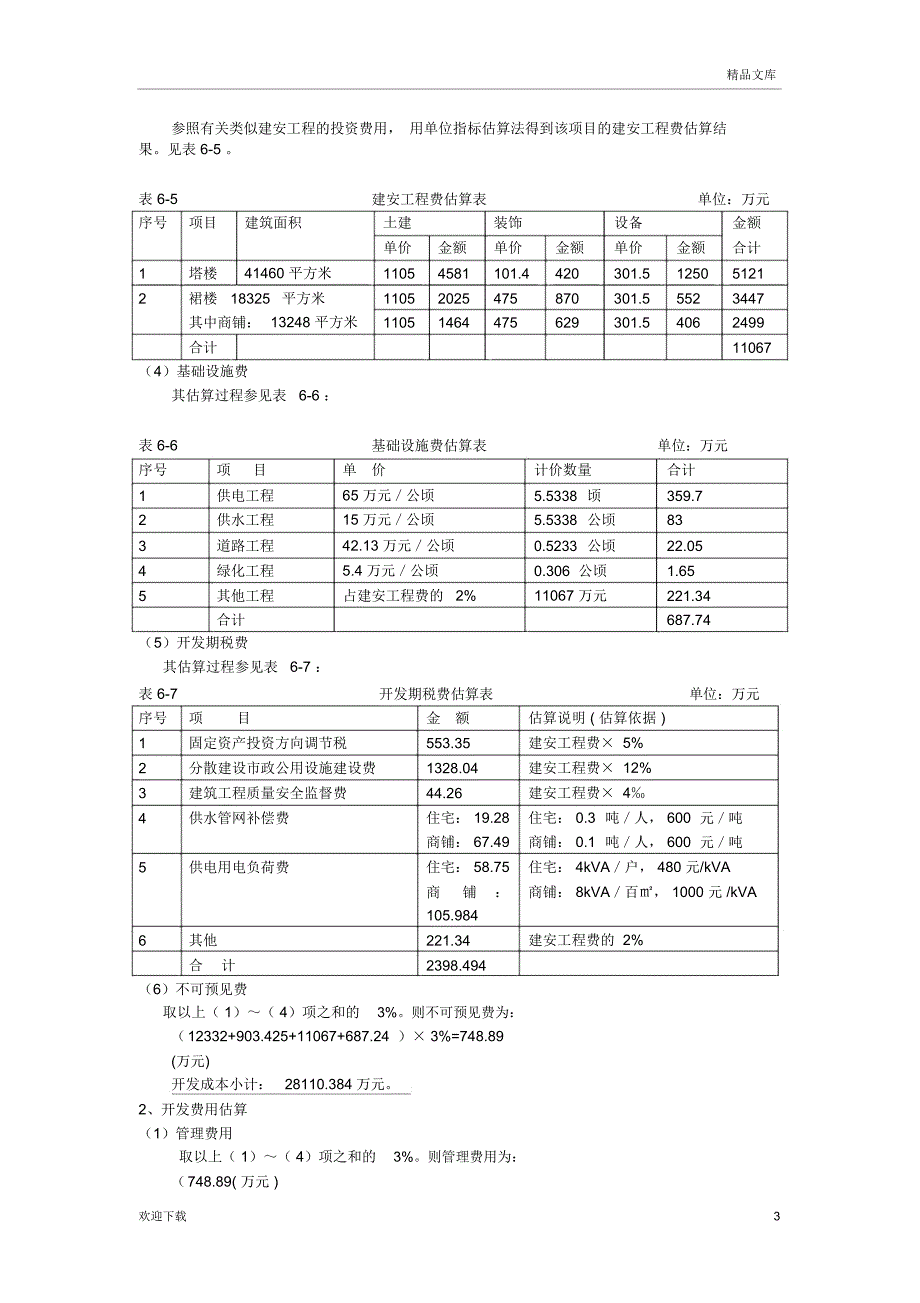 房地产开发项目财务分析案例_第3页