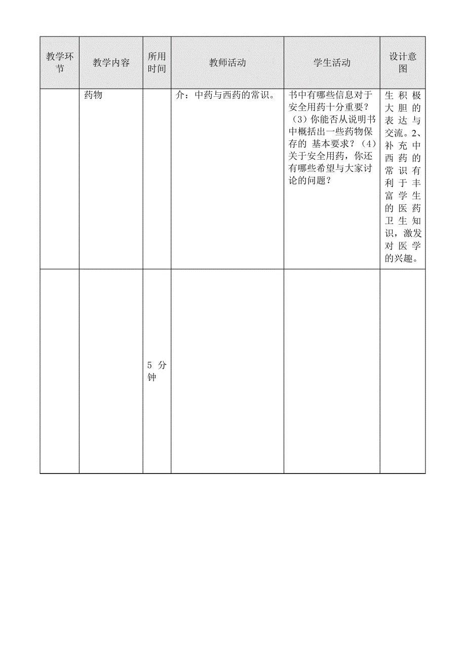 用药与急救教学设计_第5页