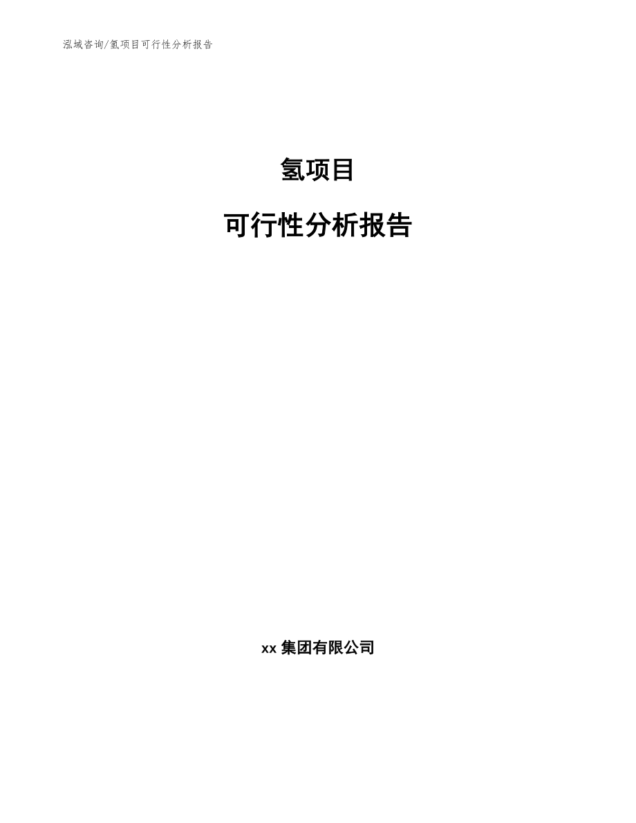 氢项目可行性分析报告范文模板_第1页