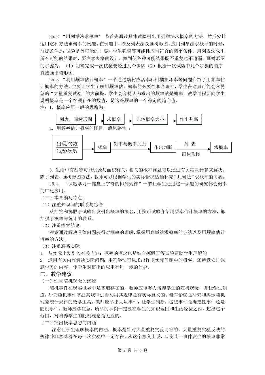 新人教版第二十五章概率初步的教材分析和教学建议【直接打印】 .doc_第2页